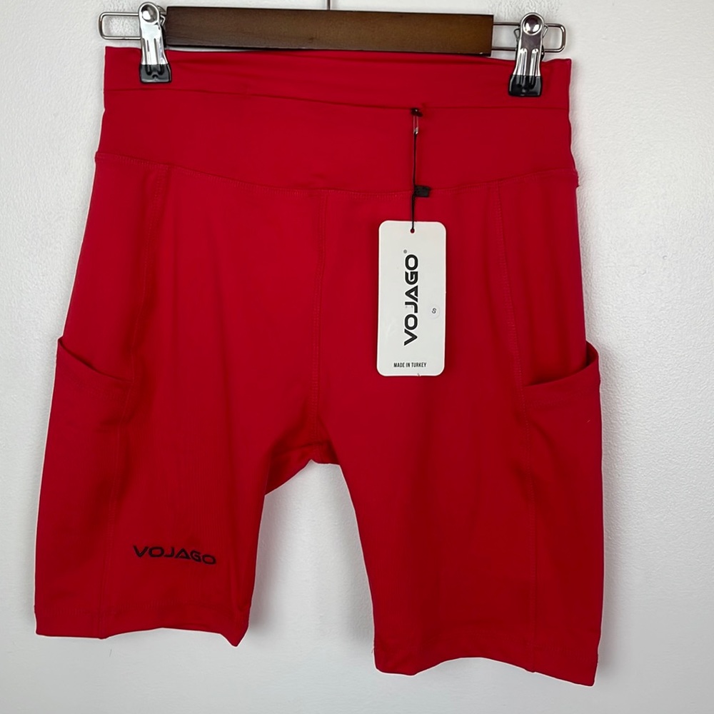 Women’s Vojago Shorts High Waist Yoga Running Biker Shorts WithPockets Athletic